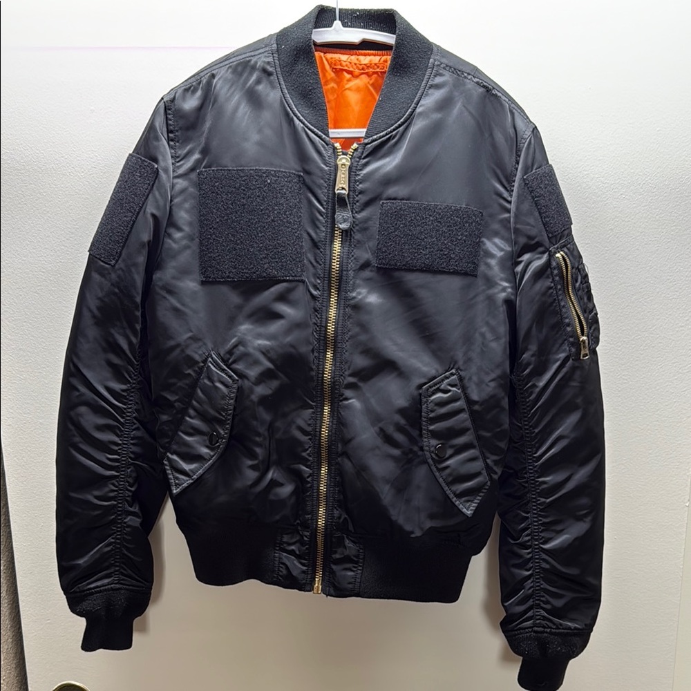 Alpha industries black bomber jacket
